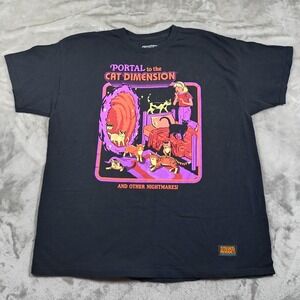 Steven Rhodes Shirt Men XL Portal To Cat Dimension Sci Fi Kitten Kitty Crew Neck